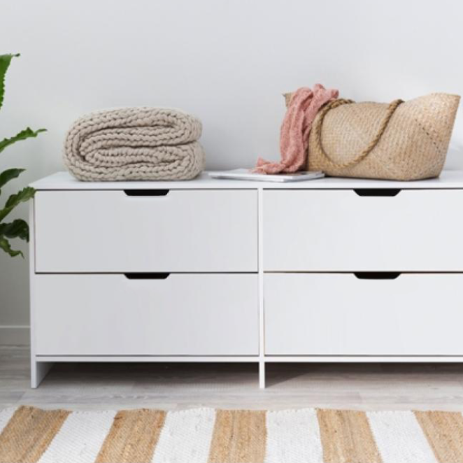 وحدة أدراج خشب ام دي اف، 80*40*50 سم