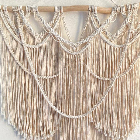 مكرمية حائط خشب، 100*120 سم