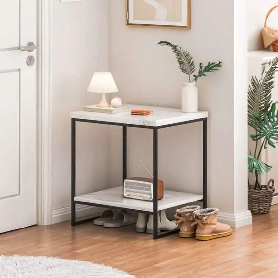 ترابيزة جانبية معدن بسطح رخام، 50*40*60 سم