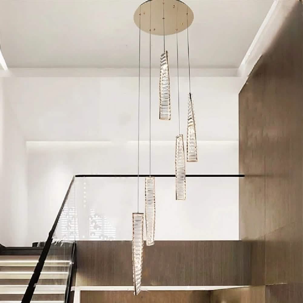 نجفة ستيل - كريستال، 35*120 سم- ذهبي 