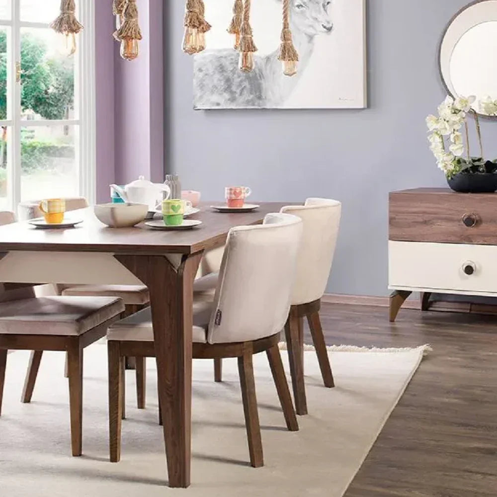 غرفة سفرة ام دي اف، 6 قطع