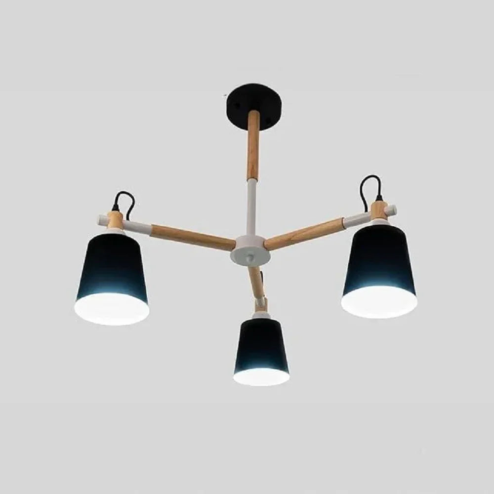 نجفة ستيل وخشب، 60*25 سم