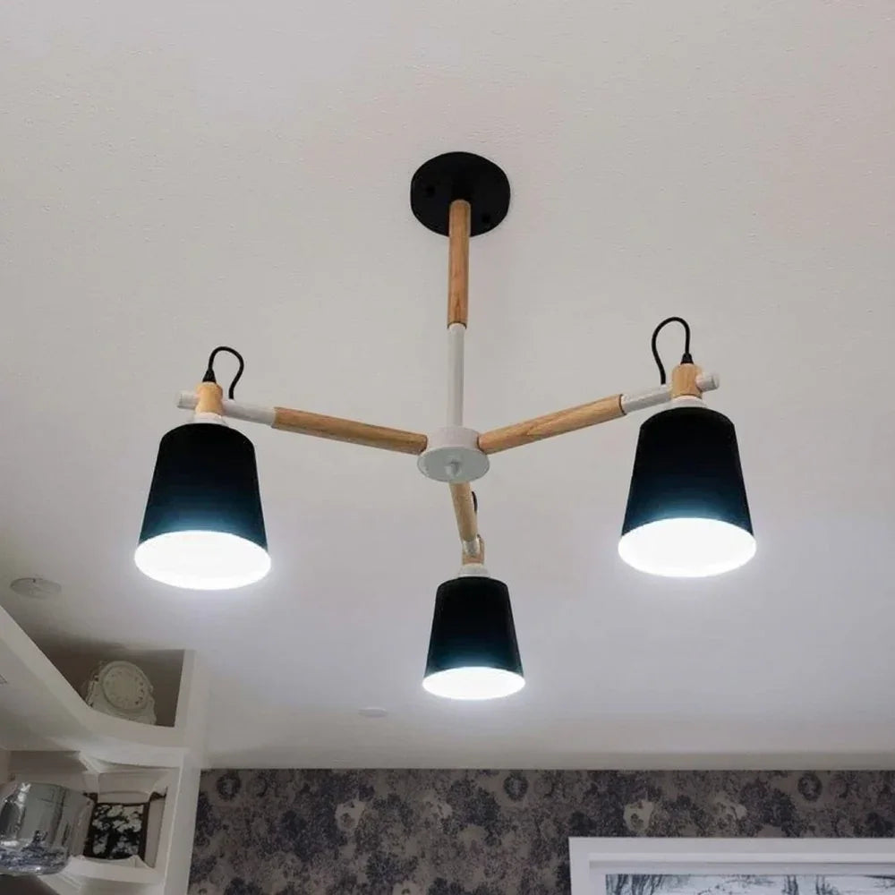 نجفة ستيل وخشب، 60*25 سم