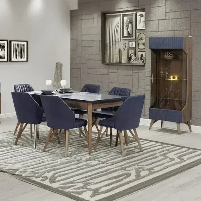 غرفة سفرة ام دي اف، 9 قطع