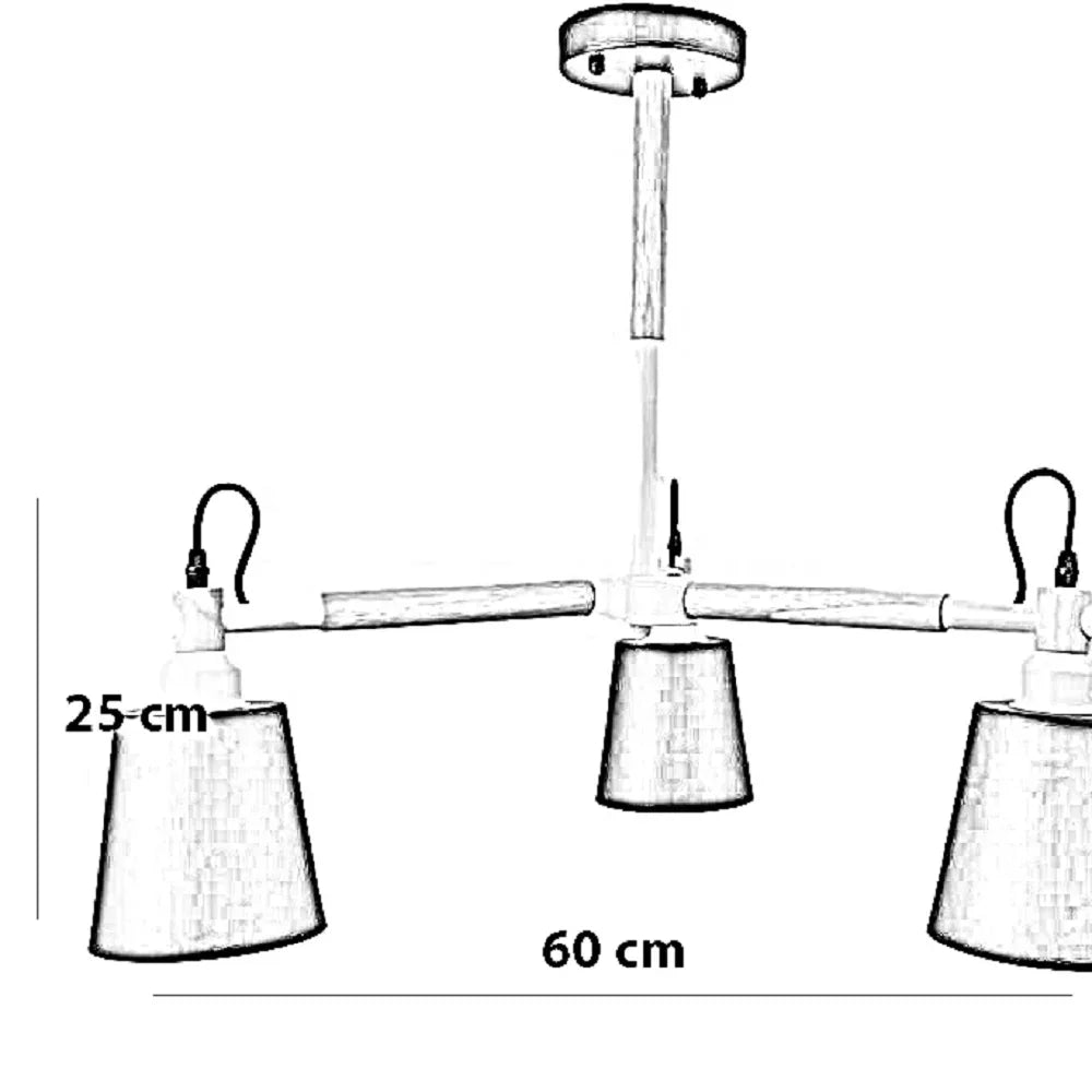 نجفة ستيل وخشب، 60*25 سم