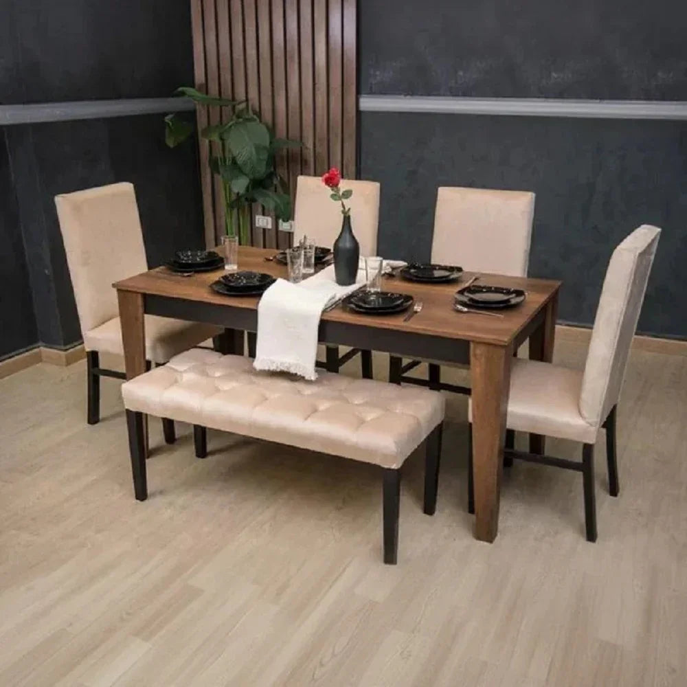 طقم سفرة ام دي اف، 6 قطع