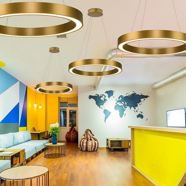 نجفة ستيل و كريستال، 60*90 سم - ذهبي