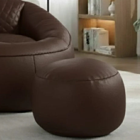 طقم بين باج مع بف جلد، قطعتين - بني غامق