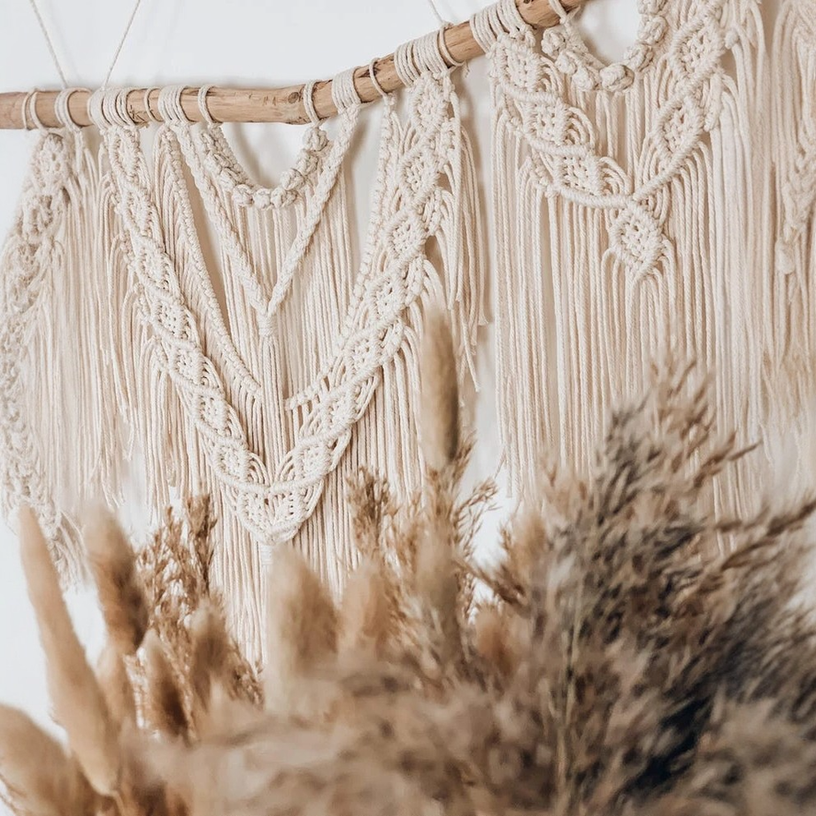 مكرمية حائط خشب، 150*130 سم