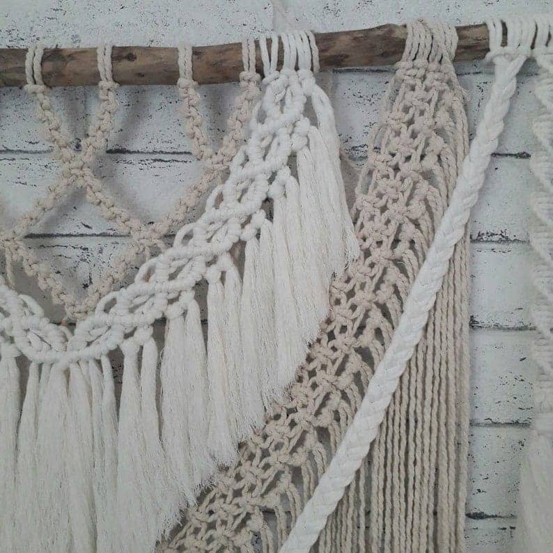 مكرمية حائط خشب، 100*120 سم