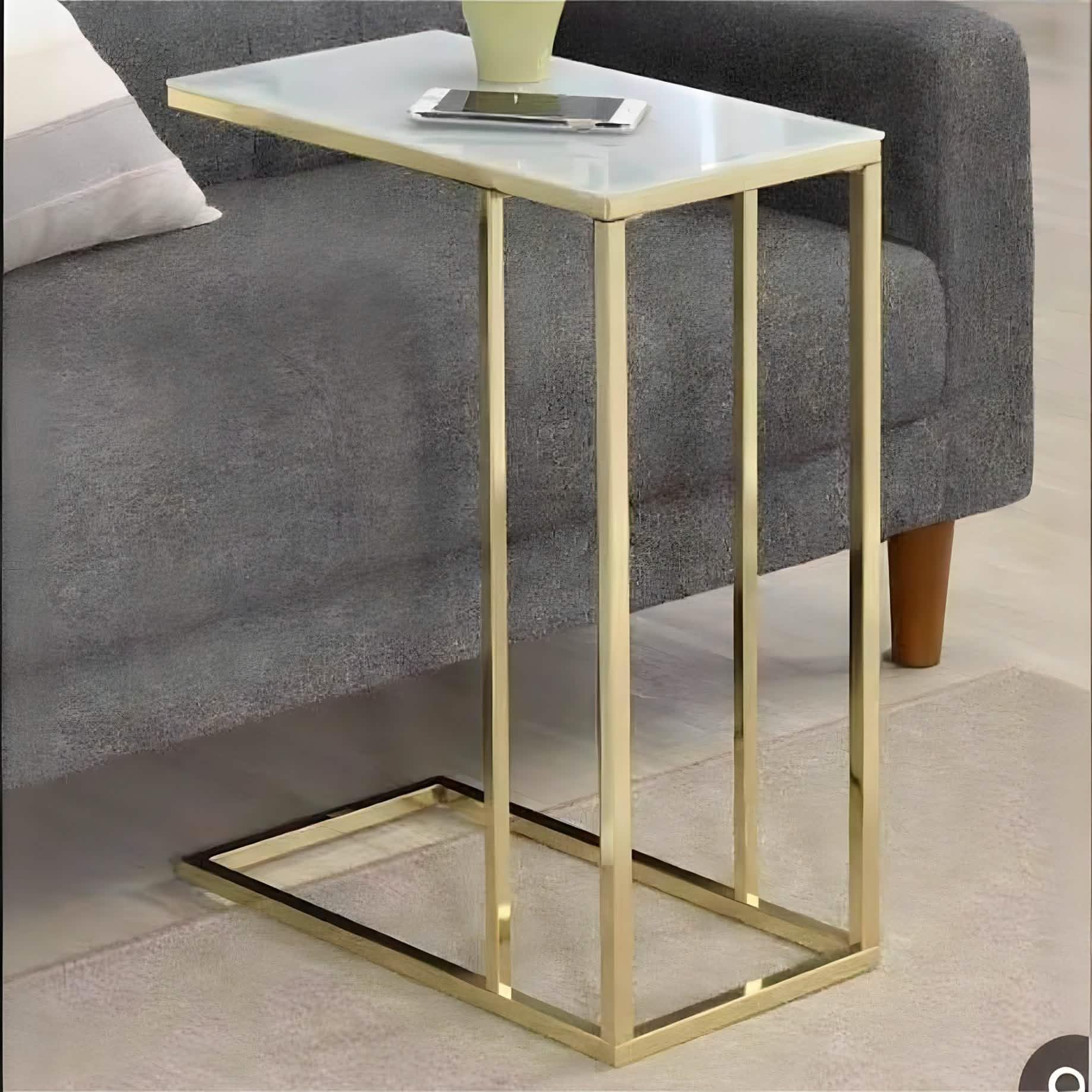 ترابيزة جانبية ستيل رخام كرارة، 30*40*50 سم