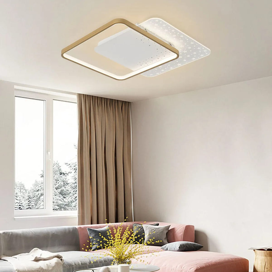 نجفة أكريليك، 60*12 سم- أبيض × ذهبي