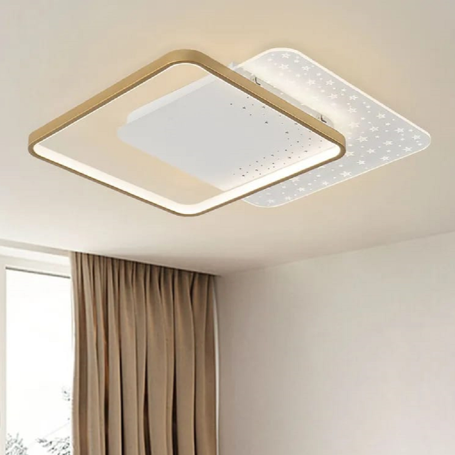 نجفة أكريليك، 60*12 سم- أبيض × ذهبي