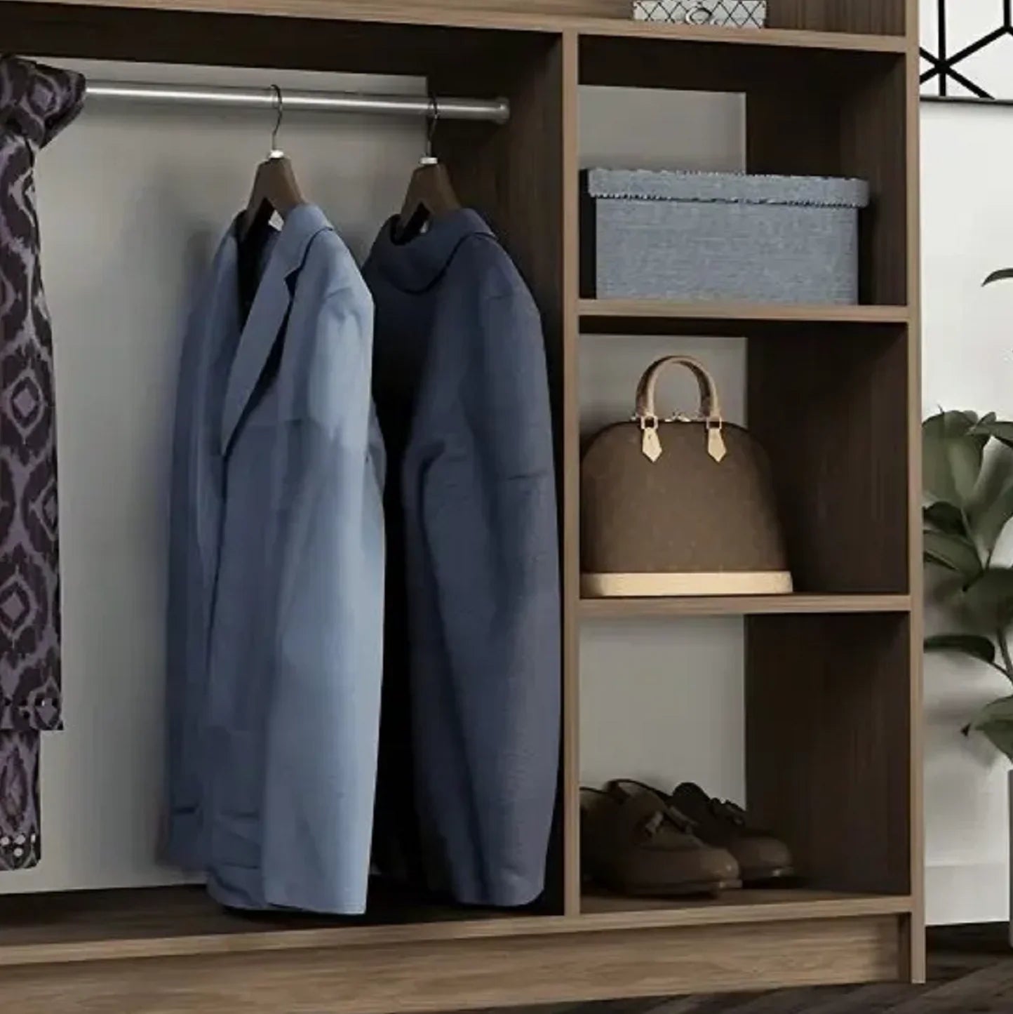 شماعة ملابس خشب ام دي اف، 120*40*120 سم