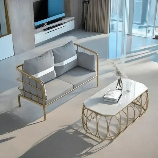 طقم أنتريه مع ترابيزة قهوة ستيل، قطعتين