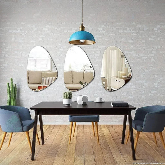 طقم مرايات حائط ام دي اف، 34*55 سم - 3 قطع