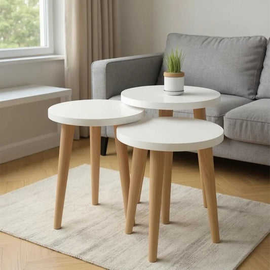 طقم ترابيزات خشب ام دي اف، 3قطع