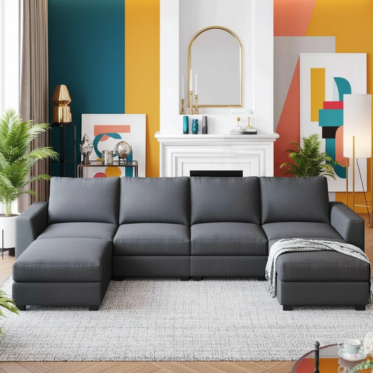 ركنة مع بف خشب زان، 290*85*75 سم