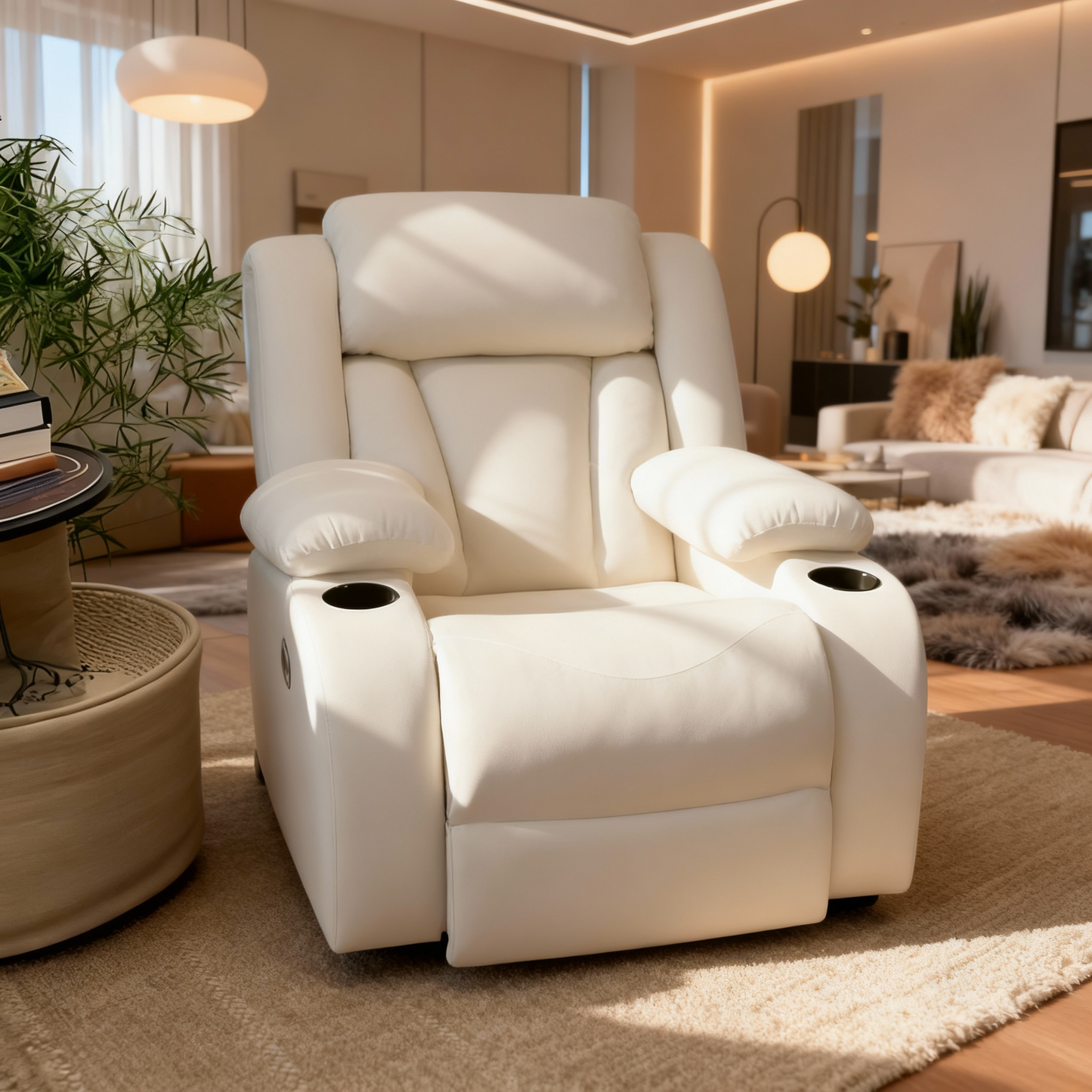 كرسي استرخاء ليزي بوي خشب زان، 100*90*105 سم - أبيض