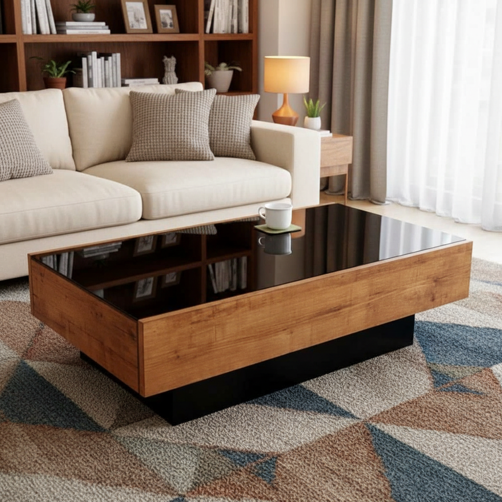 ترابيزة قهوة خشب ام دي اف، 90*60*30 سم