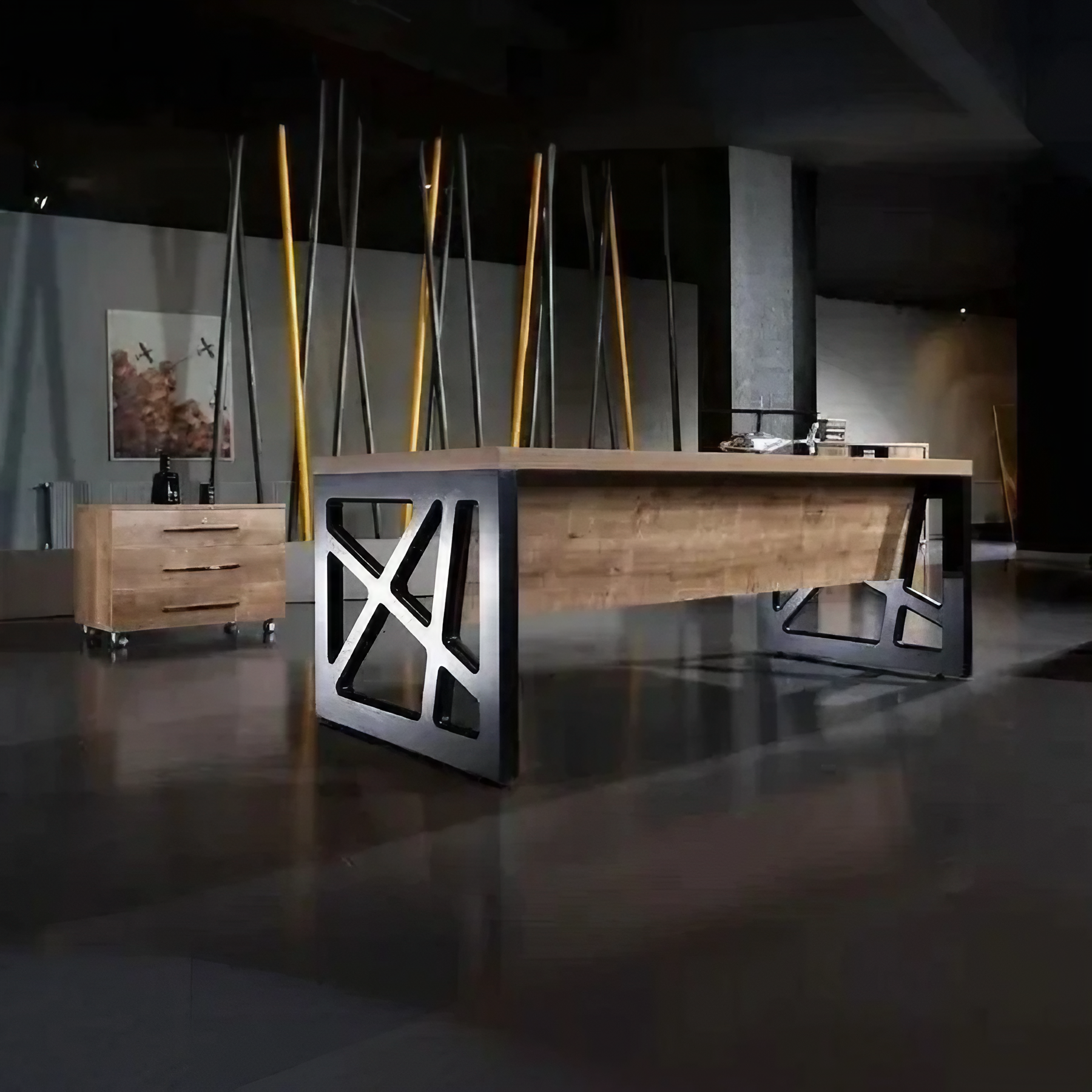 مكتب خشب ام دي اف وستيل، 160*70*75 سم