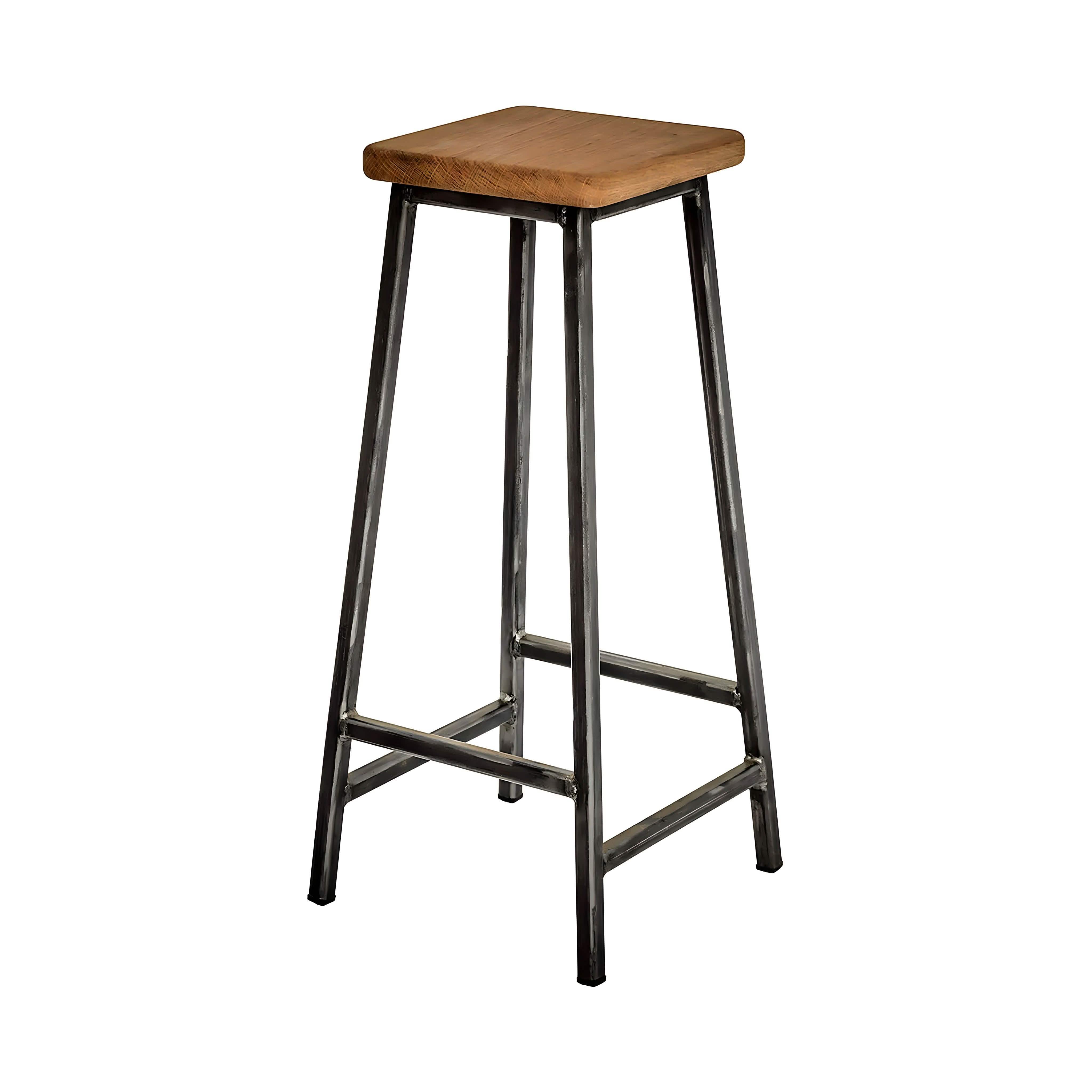 كرسي بار اسود*بني فاتح 30*30*75سم - ROW3 Iron Wood