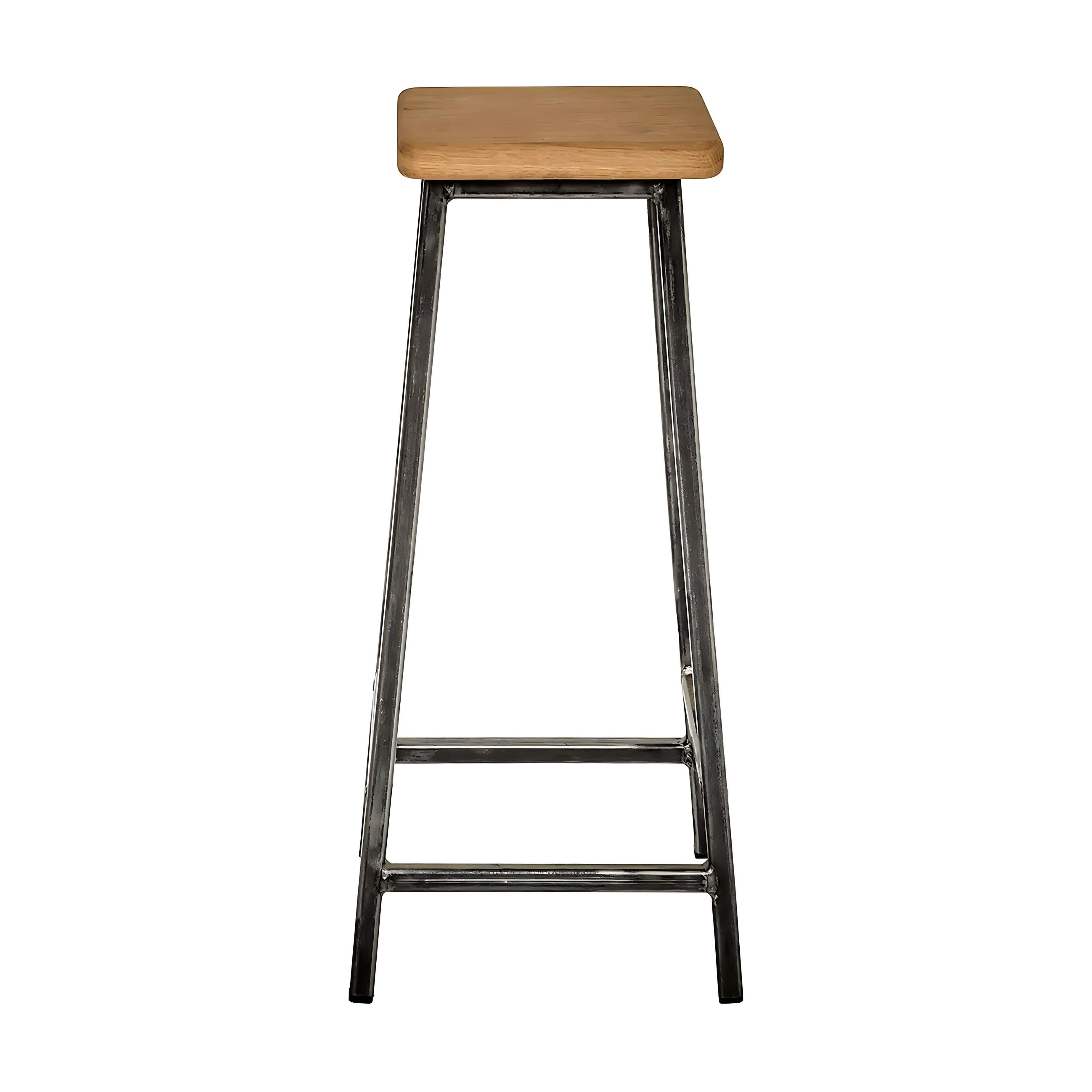 كرسي بار اسود*بني فاتح 30*30*75سم - ROW3 Iron Wood