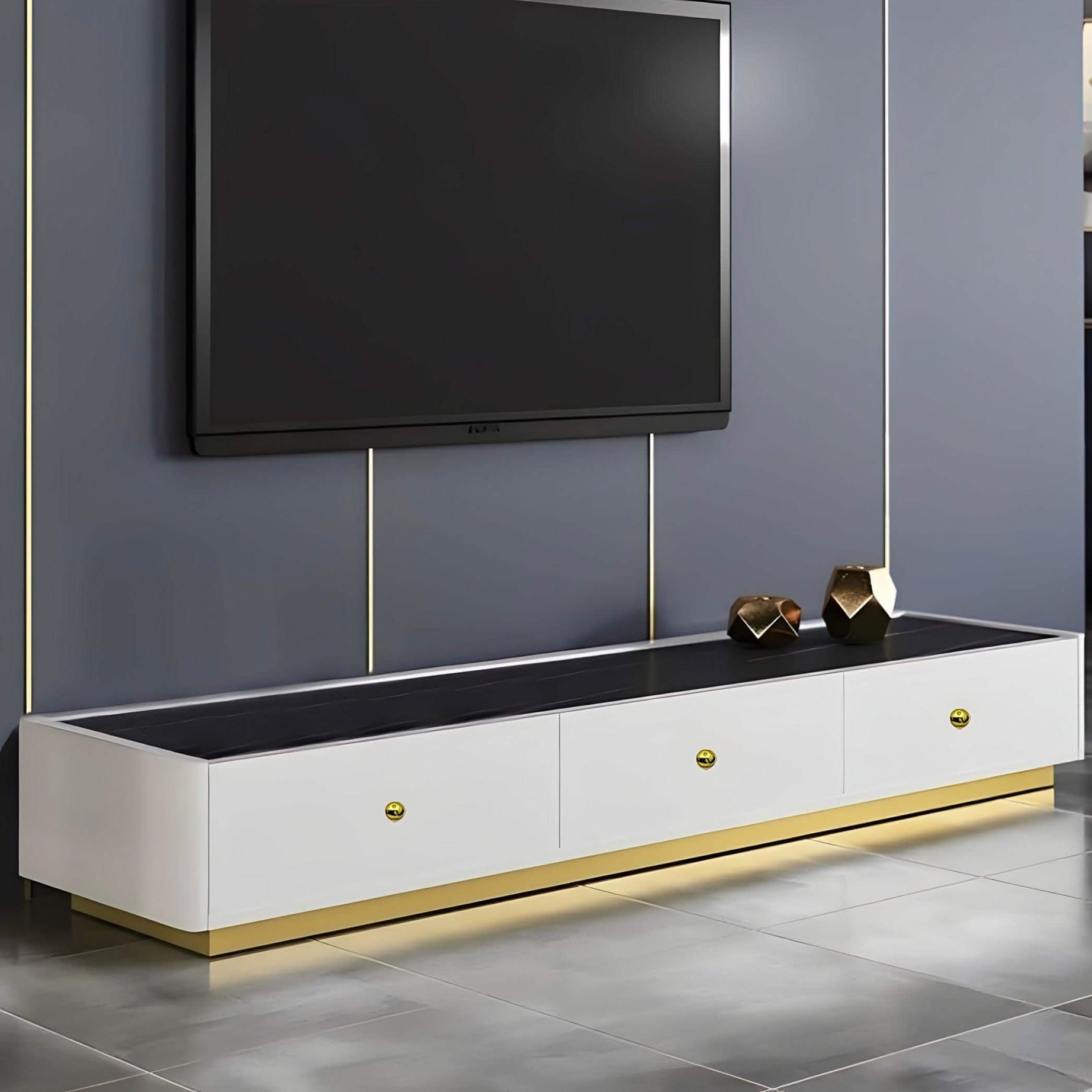 ترابيزة تليفزيون ام دي اف لون أبيض 40*180*40 سم - GAN46 Elegant