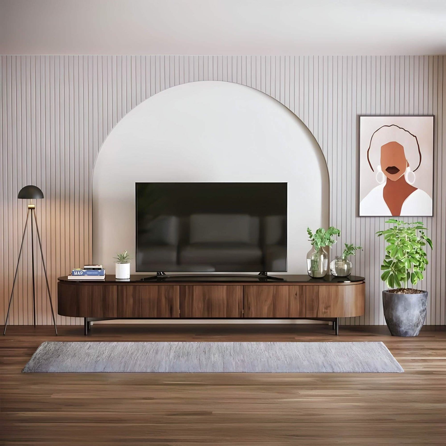 ترابيزة تليفزيون ام دي اف لون بني 40*180*40 سم - GAN35 Elegant