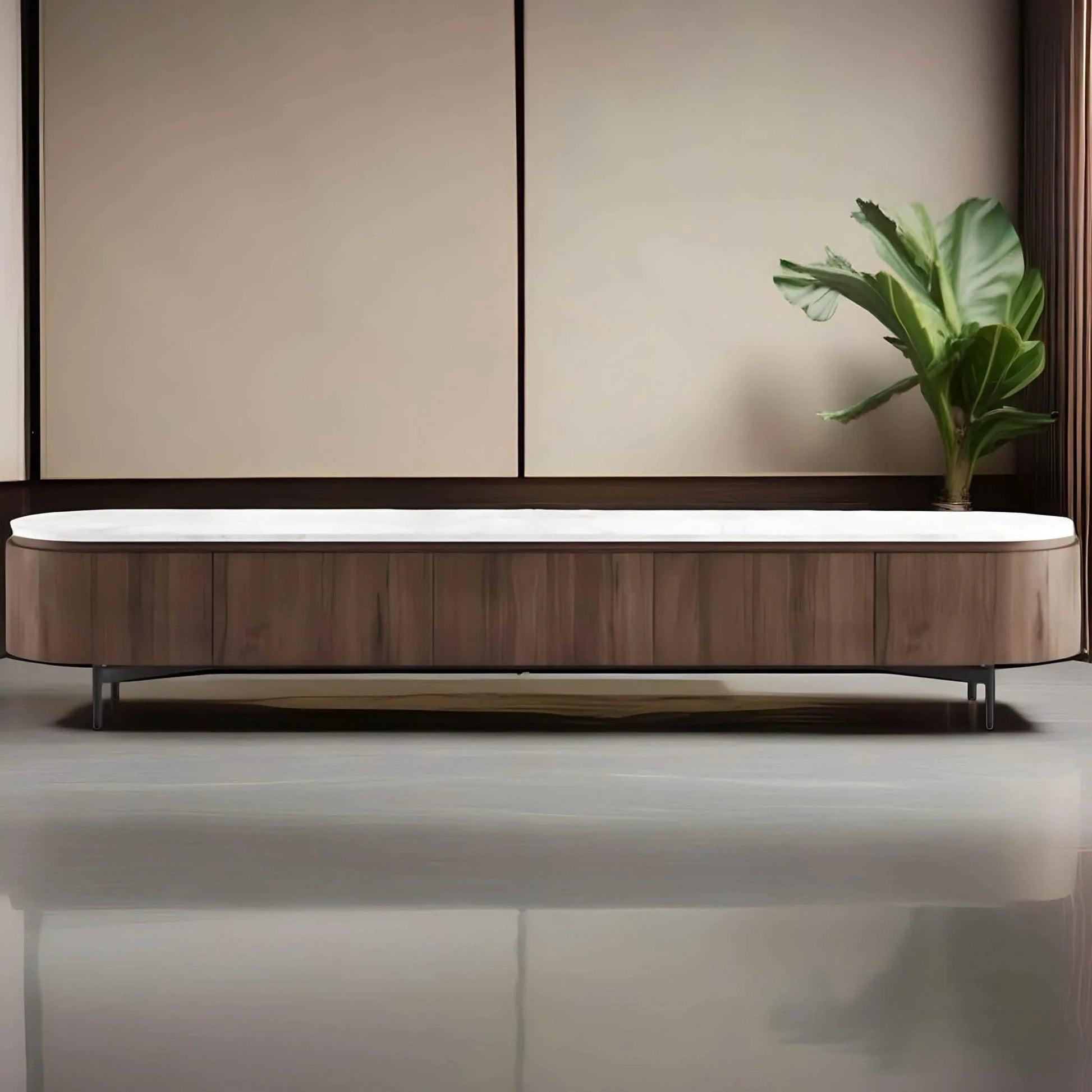 ترابيزة تليفزيون ام دي اف لون بني 40*180*40 سم - GAN35 Elegant