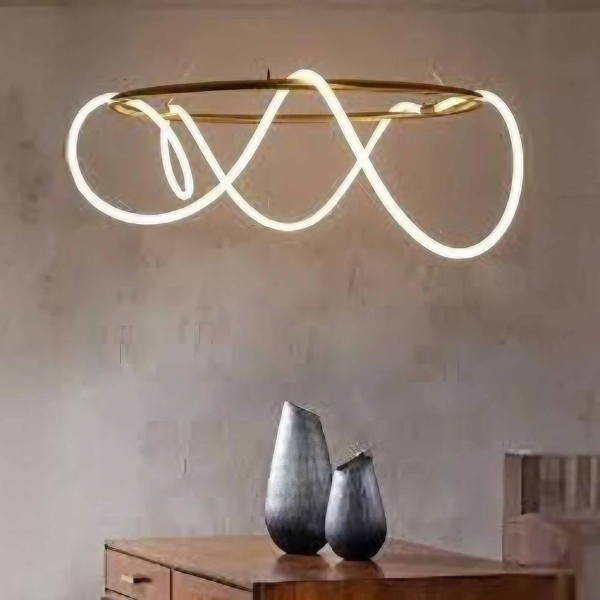 نجفة معدن و أكريليك، 40*70 سم- ذهبي