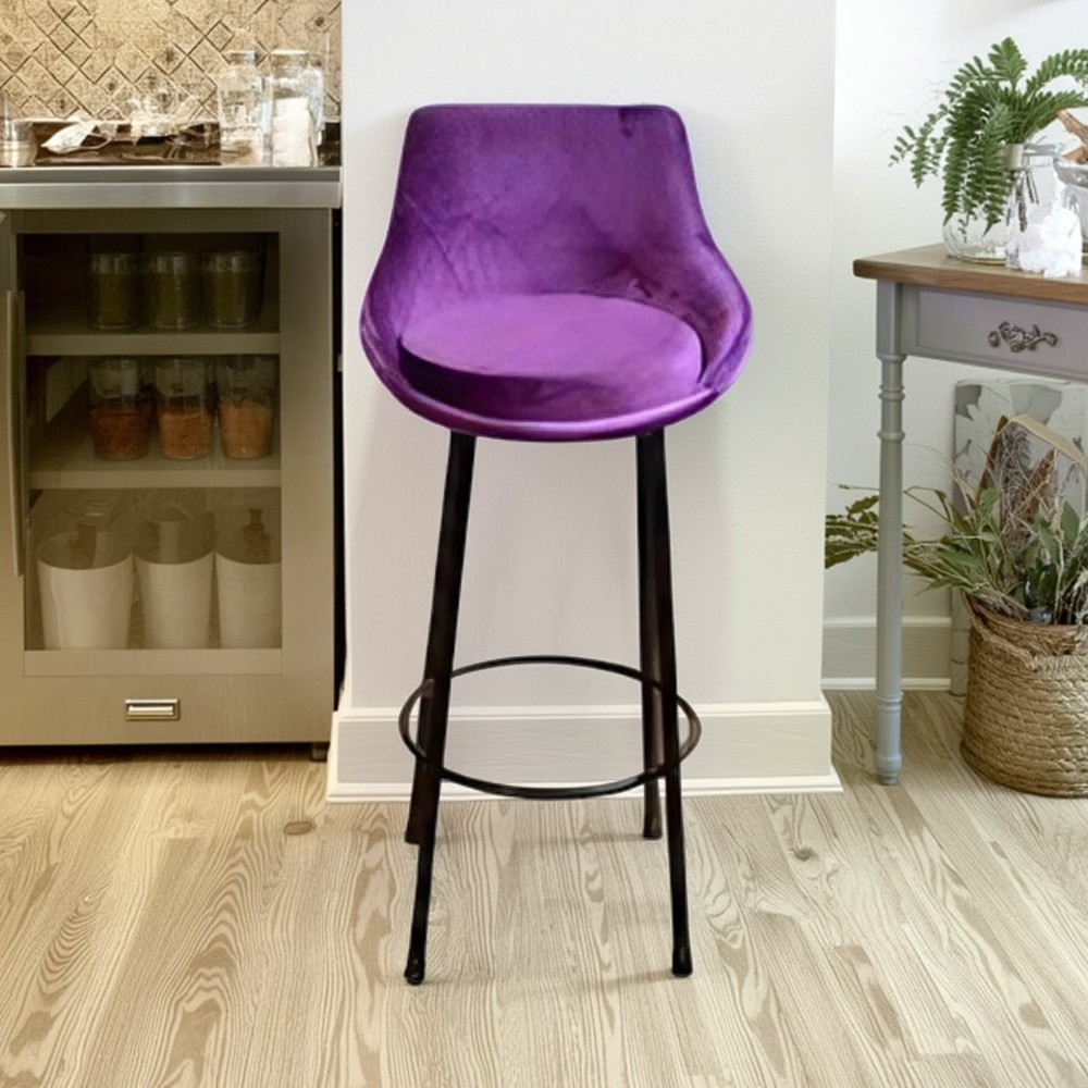 كرسي بار ستيل، 50*120 سم - بنفسجي