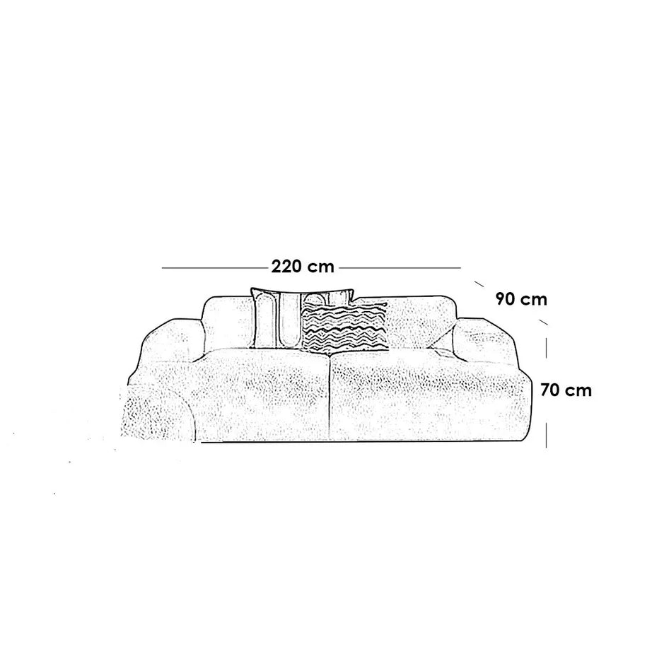 كنبة خشب زان، 220*90*70 سم