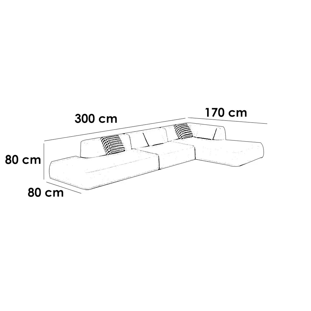 ركنة خشب زان، 300*170*80 سم