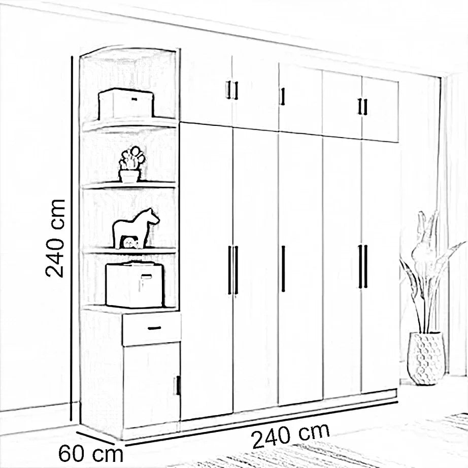دولاب ام دي اف تايلاندي، 240*60*240 سم