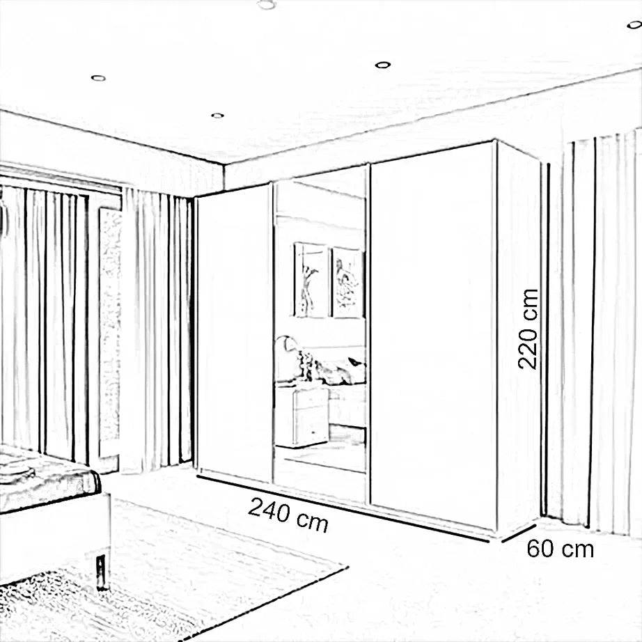 دولاب ام دي اف تايلاندي، 240*60*220 سم