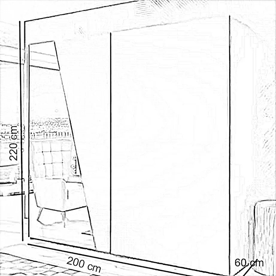 دولاب ام دي اف تايلاندي، 200*60*220 سم