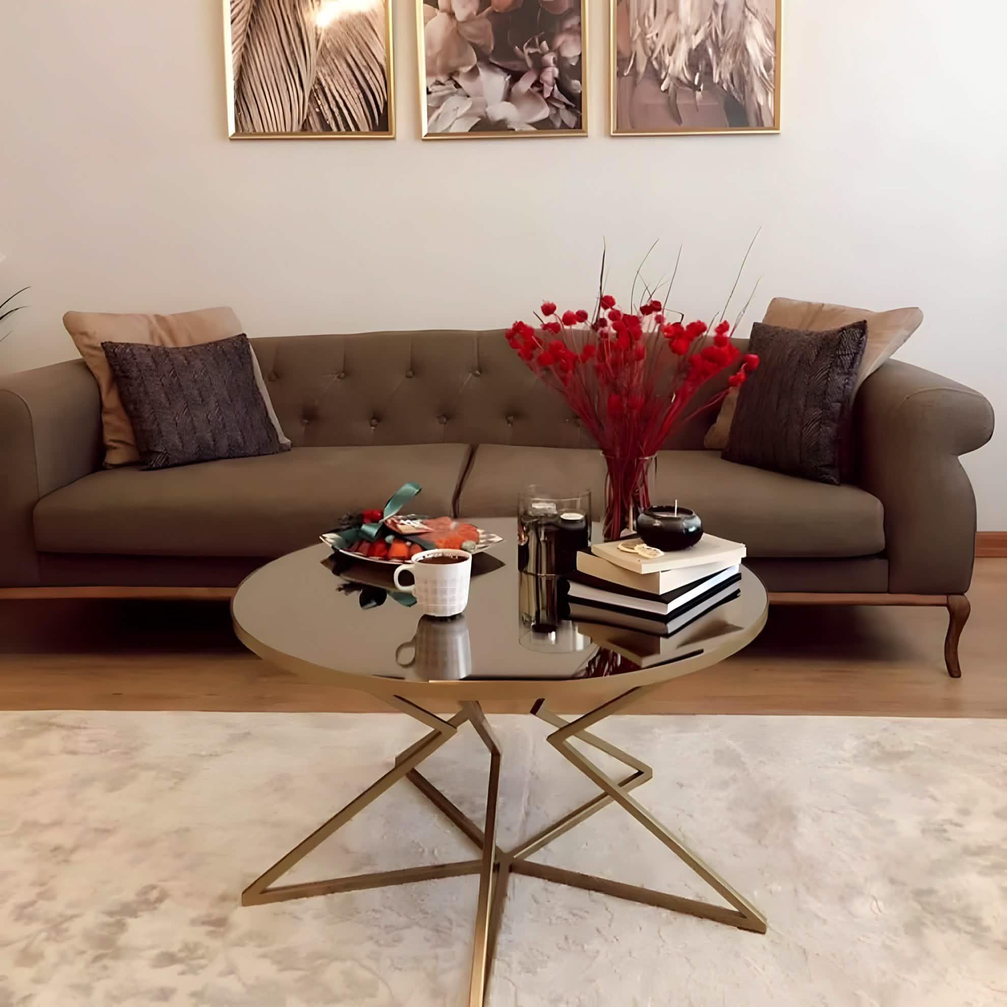 ترابيزة قهوة زجاج 75*75*50 سم - RON81 Royal Iron