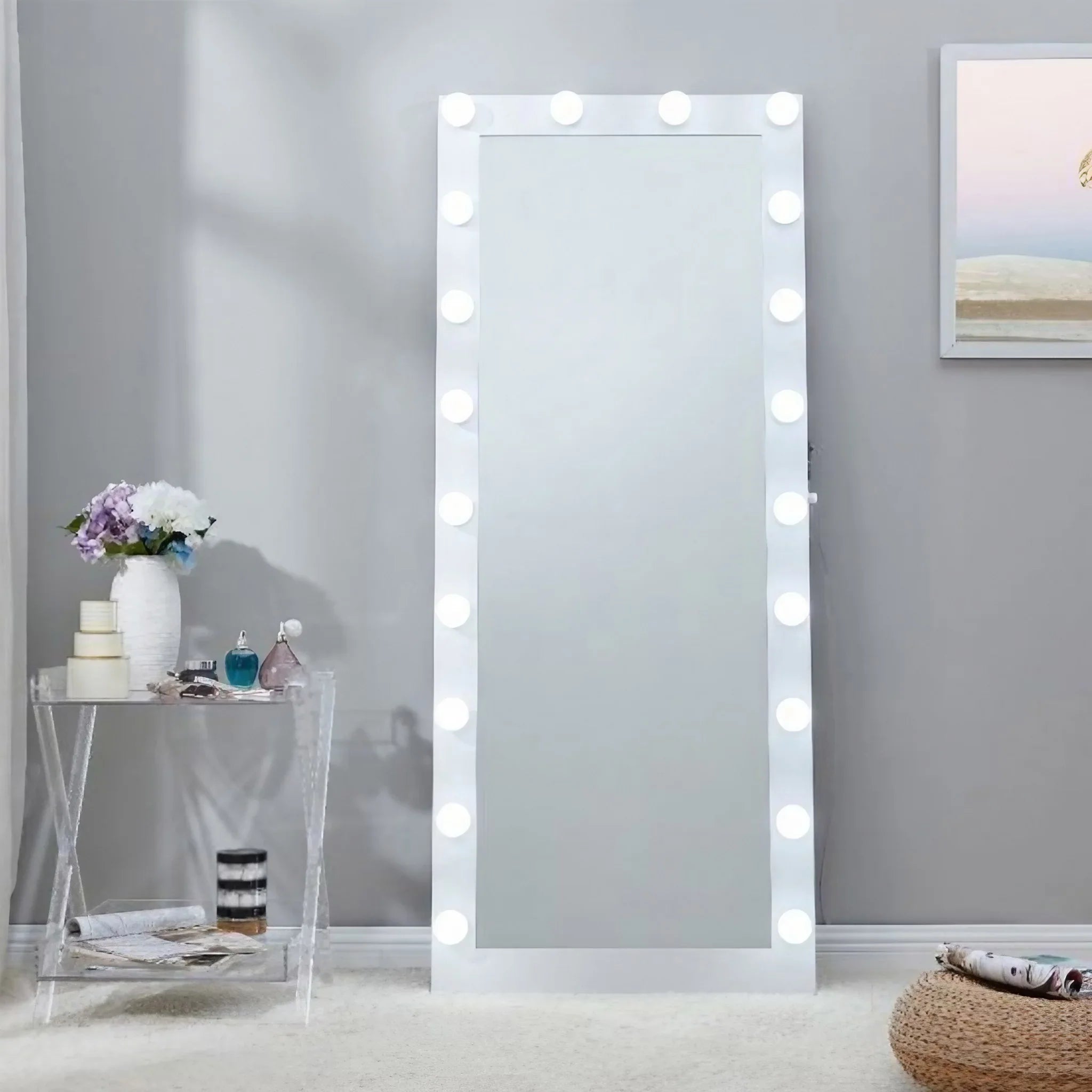 مرايا ستاند بإطار خشب، 70*8*170 سم