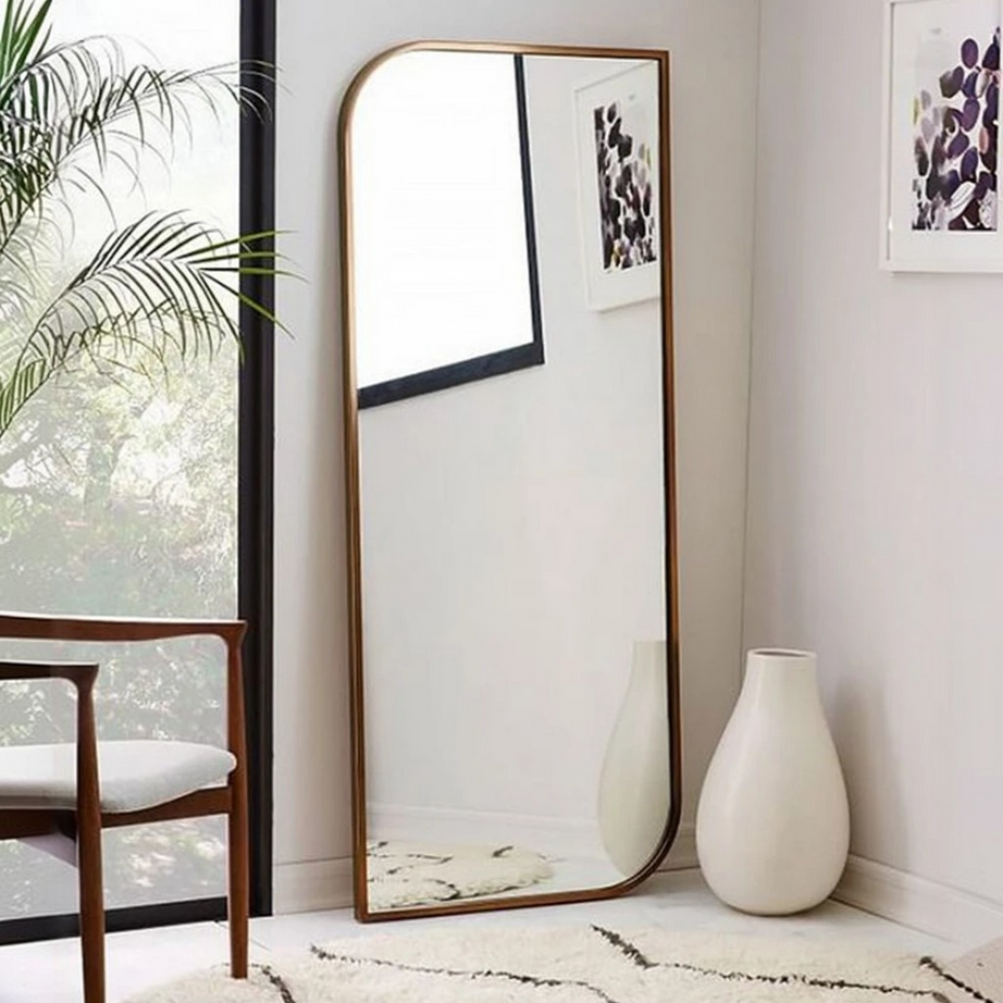 مرايا بإطار ام دي اف ، 40*2*155- ذهبي