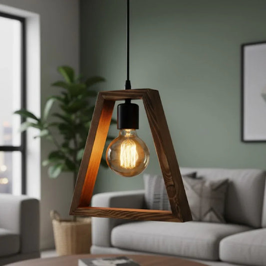 نجفة سقف خشب طبيعي، 20*50 سم