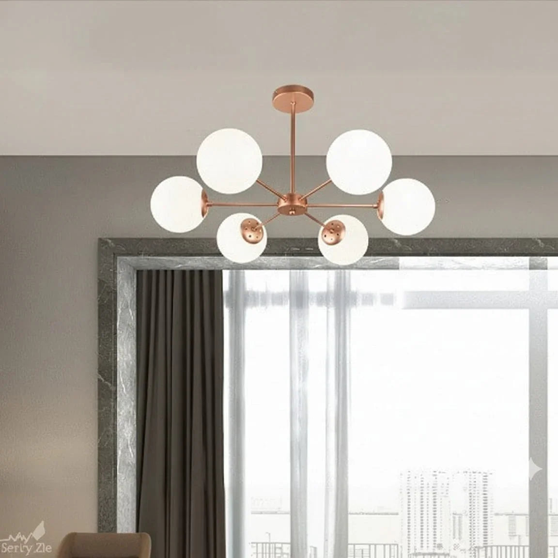 نجفة ستيل و زجاج، 70*40 سم