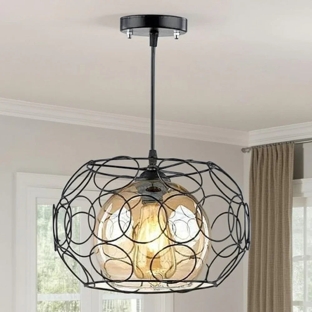 نجفة سقف ستيل و زجاج، 20*50 سم