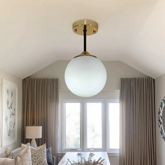 نجفة سقف ستيل و زجاج، 20*30 سم