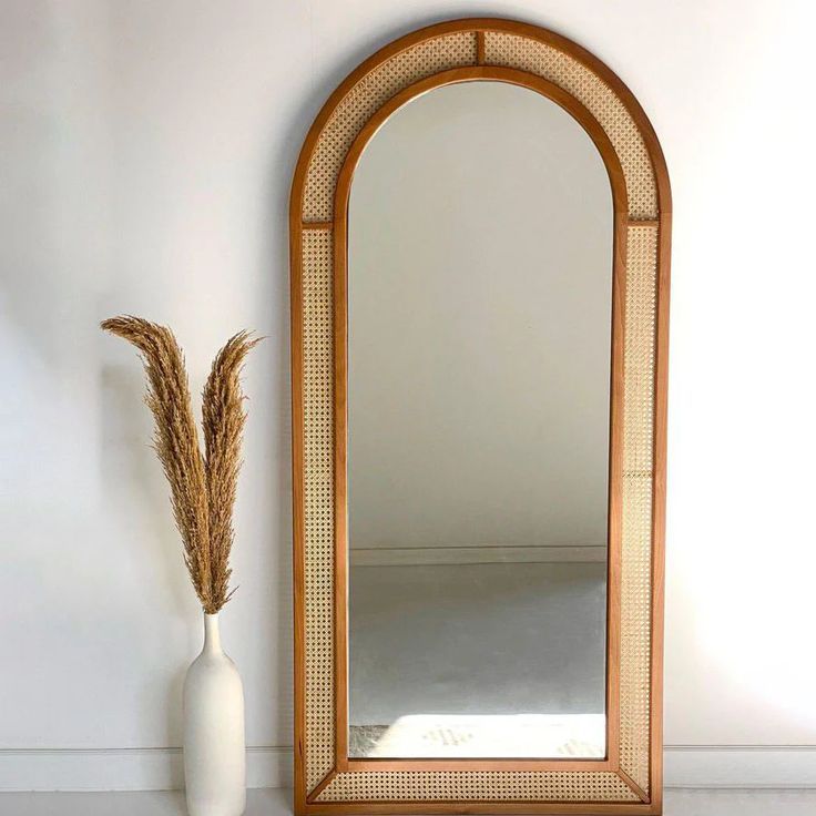 مرايا حائط بإطار خشب ام دي اف وزان، 100×5×200 سم - صورة 3