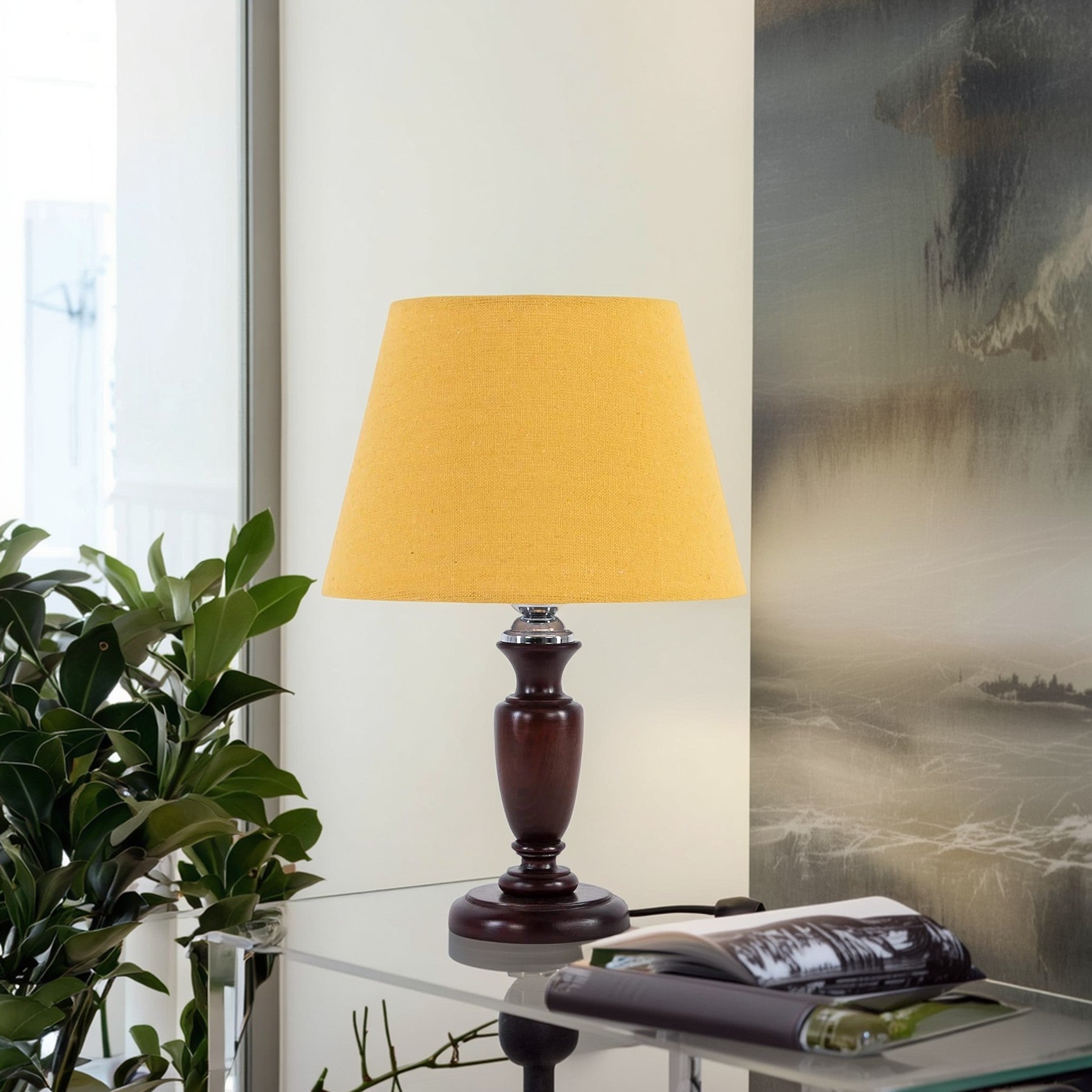 أباجورة خشب زان، 25*43 سم