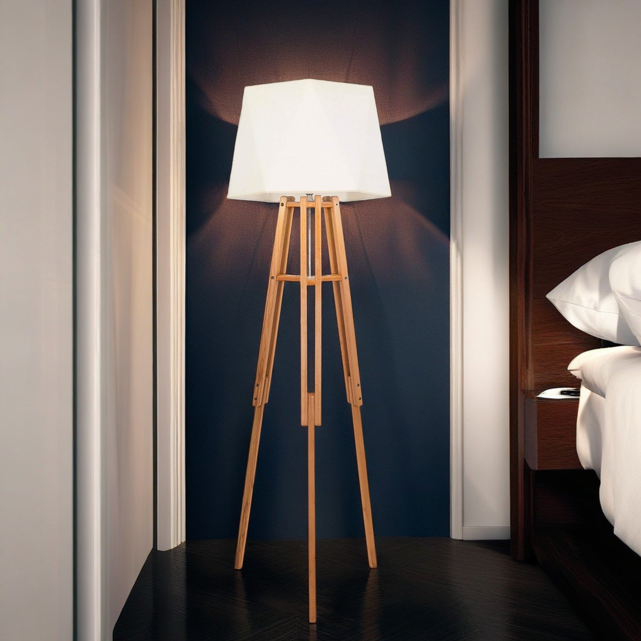 أباجورة أرضية خشب زان، 45*160 سم