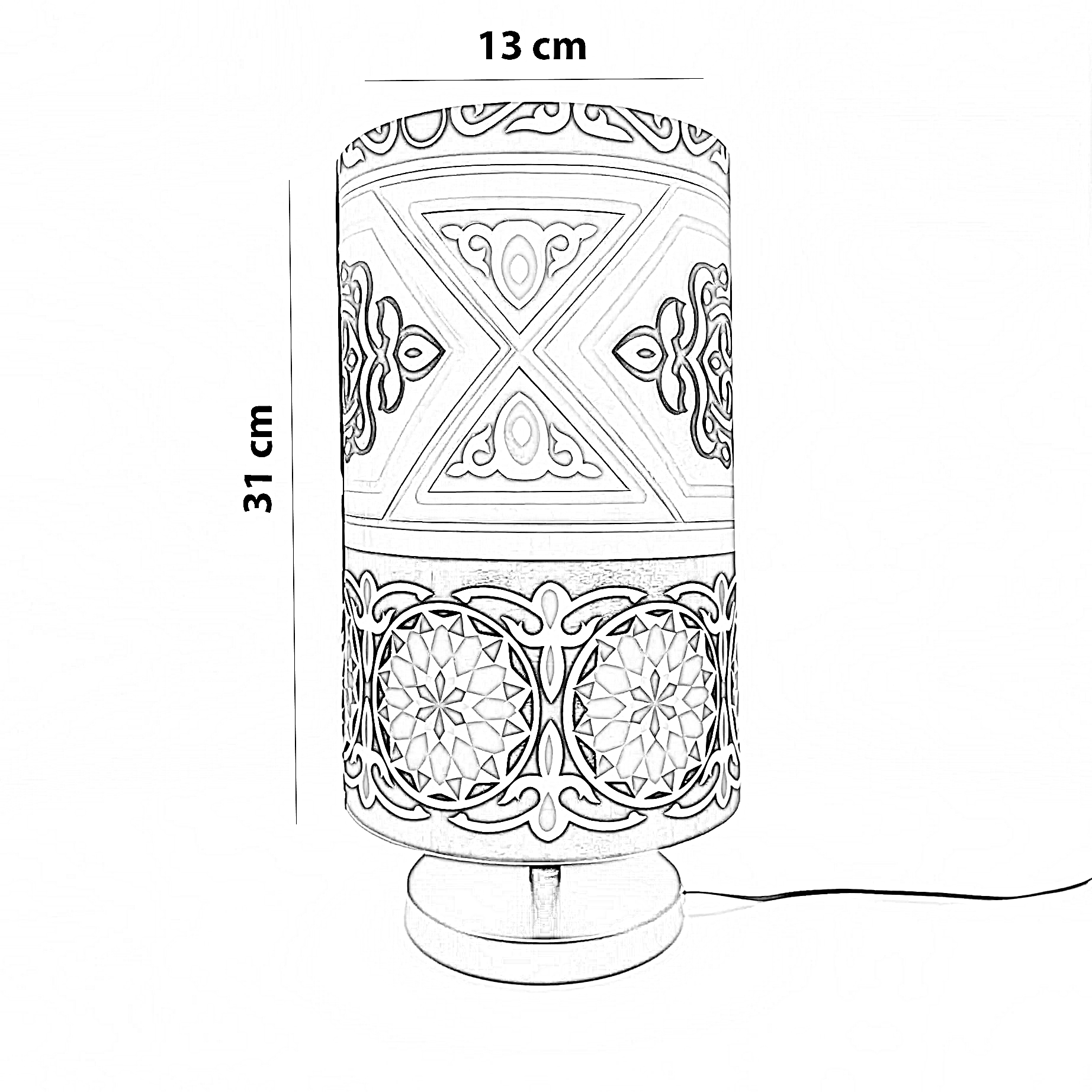 أباجورة رمضانية قماش، 13*31 سم