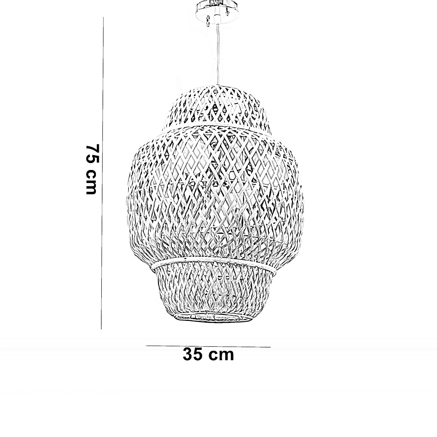 نجفة خيزران، 35*75 سم