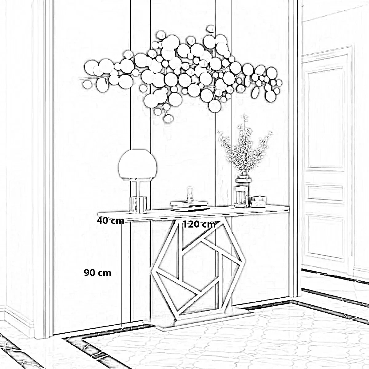 كونسول معدن، 120*40*90 سم